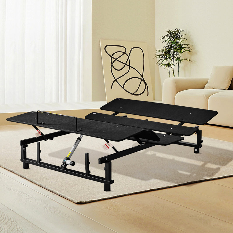 Adjustable Bed Base Frame Queen Bed Frame With Head And Foot Incline Wireless Remote Zero Gravity Quiet Motor Black Queen